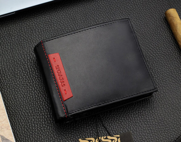 Vyriška natūralios odos piniginė Stevens Z05-8888-R, RFID apsauga