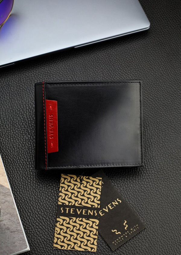 Vyriška natūralios odos piniginė Stevens Z05-8888-R, RFID apsauga