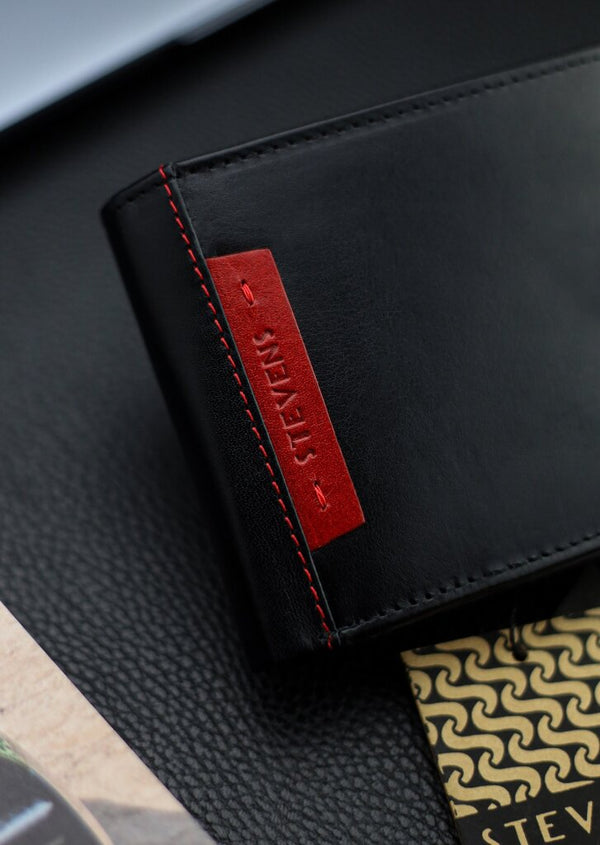 Vyriška natūralios odos piniginė Stevens Z05-8888-R, RFID apsauga