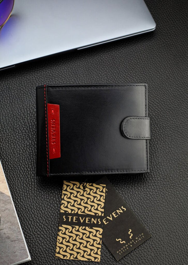 Vyriška natūralios odos piniginė Stevens Z05-8888A-R, RFID apsauga