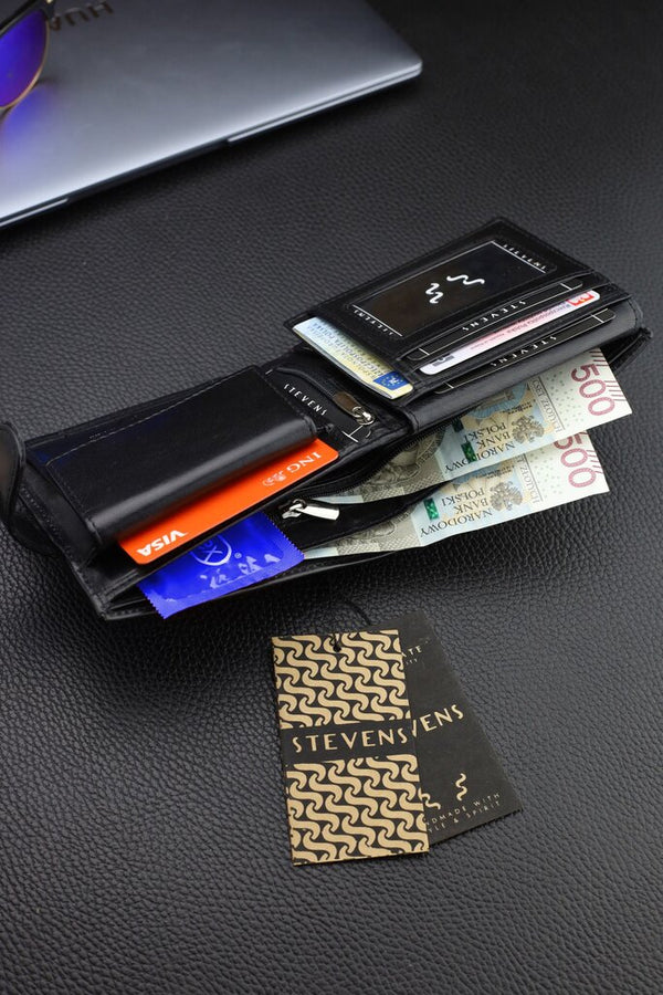 Vyriška natūralios odos piniginė Stevens Z05-8888A-R, RFID apsauga