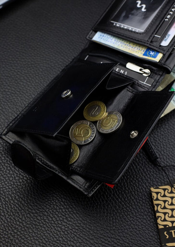 Vyriška natūralios odos piniginė Stevens Z05-8888A-R, RFID apsauga