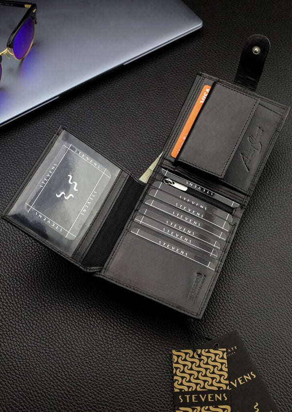 Vyriška natūralios odos piniginė Stevens Z05-8888A-R, RFID apsauga
