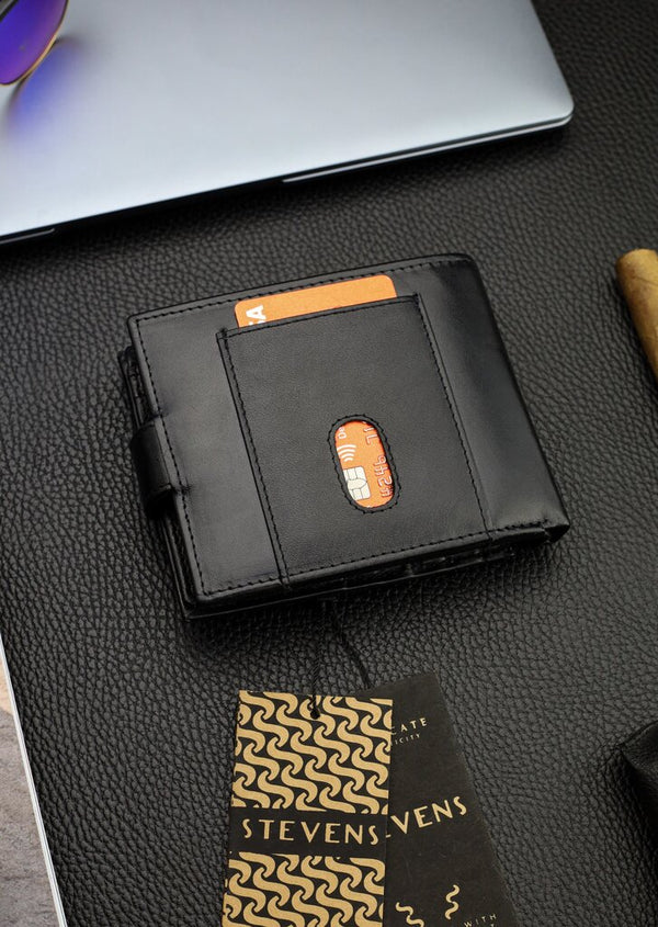 Vyriška natūralios odos piniginė Stevens Z05-8888A-R, RFID apsauga