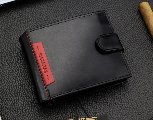 Vyriška natūralios odos piniginė Stevens Z05-8888A-R, RFID apsauga