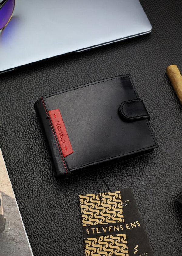 Vyriška natūralios odos piniginė Stevens Z05-8888A-R, RFID apsauga
