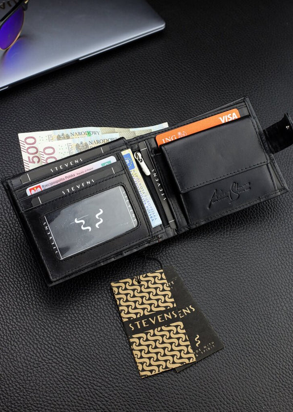 Vyriška natūralios odos piniginė Stevens Z05-8888A-R, RFID apsauga