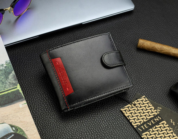 Vyriška natūralios odos piniginė Stevens Z05-8888A-R, RFID apsauga