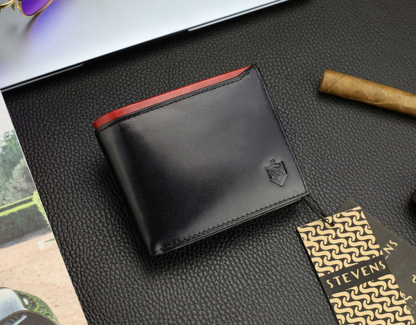 Vyriška natūralios odos piniginė Stevens Z06-325-R, RFID apsauga