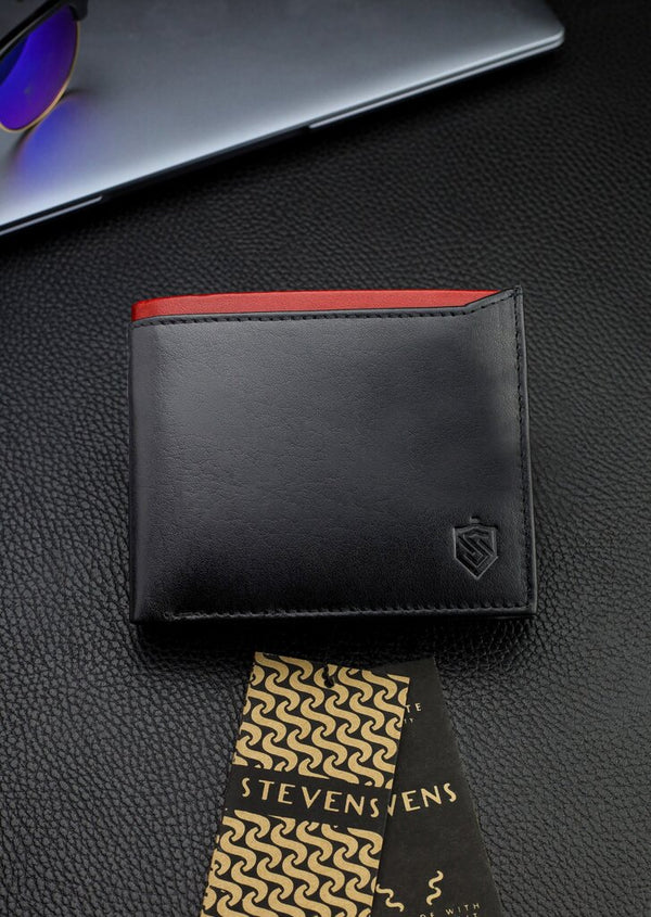 Vyriška natūralios odos piniginė Stevens Z06-325-R, RFID apsauga