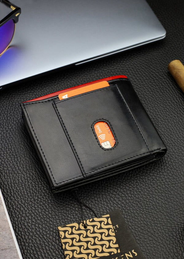 Vyriška natūralios odos piniginė Stevens Z06-325-R, RFID apsauga