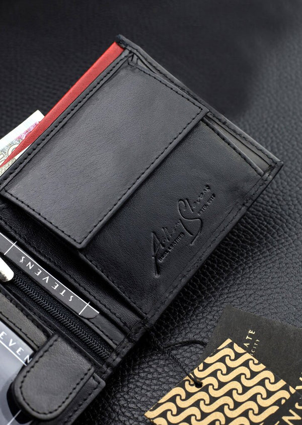 Vyriška natūralios odos piniginė Stevens Z06-325-R, RFID apsauga