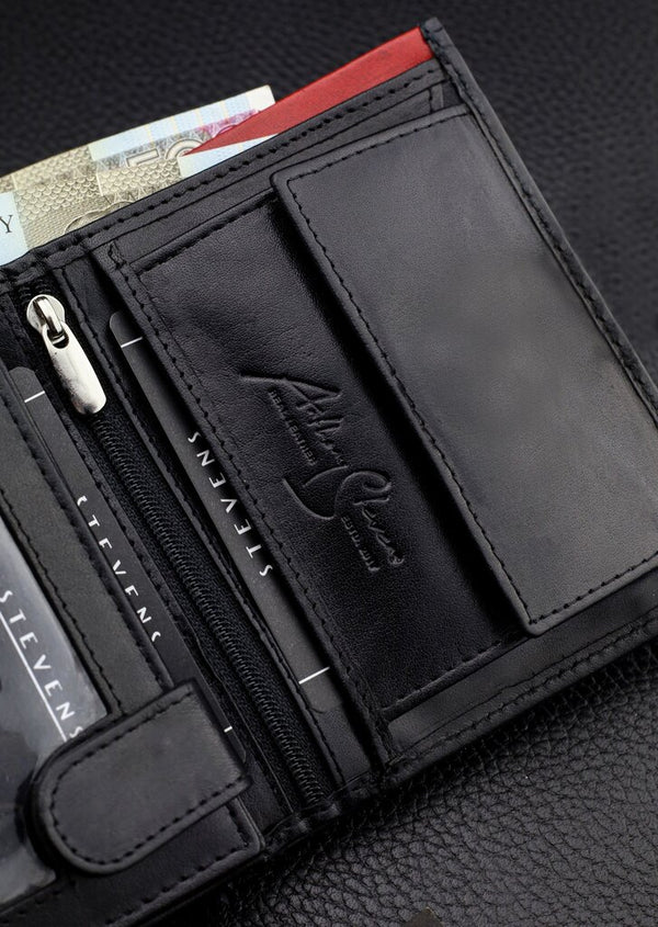 Vyriška natūralios odos piniginė Stevens Z06-326-R, RFID apsauga