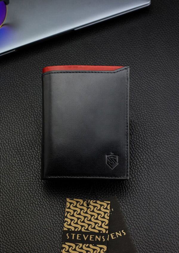 Vyriška natūralios odos piniginė Stevens Z06-326-R, RFID apsauga