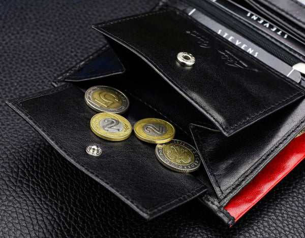 Vyriška natūralios odos piniginė Stevens Z06-326-R, RFID apsauga