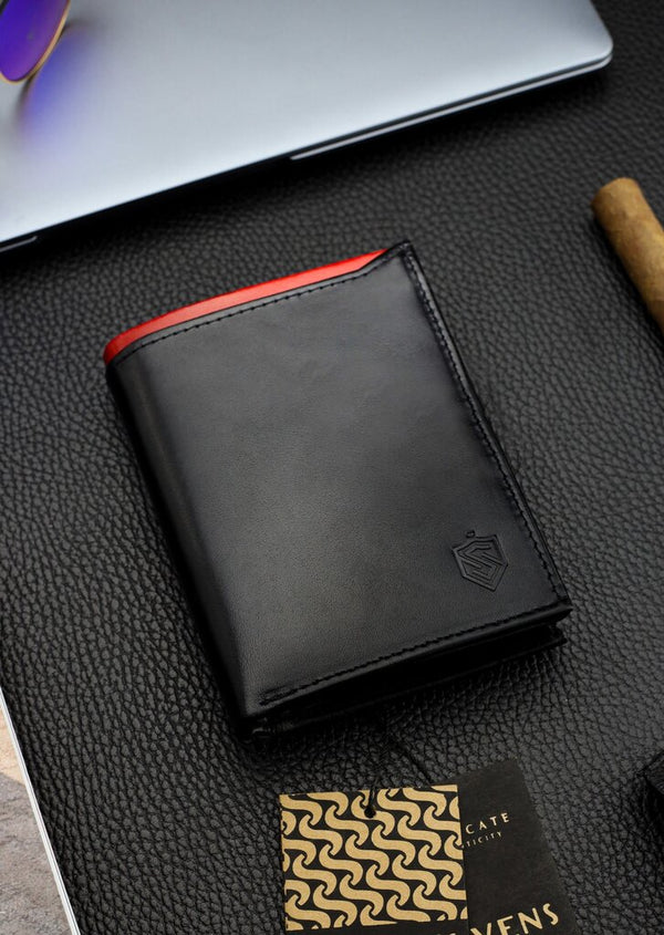 Vyriška natūralios odos piniginė Stevens Z06-326-R, RFID apsauga