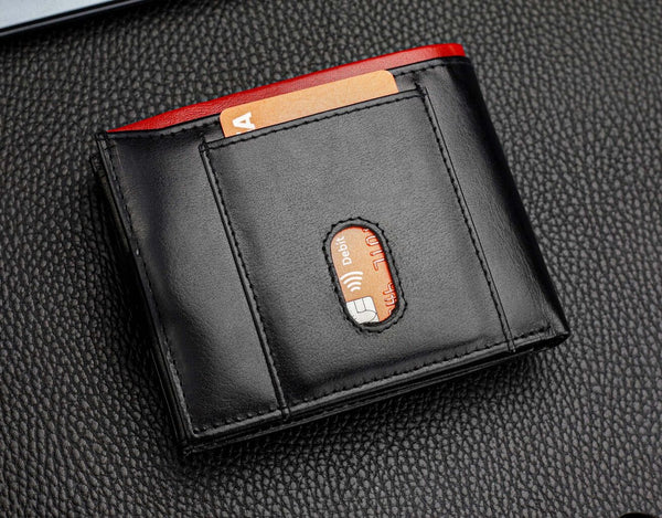 Vyriška natūralios odos piniginė Stevens Z06-8888-R, RFID apsauga