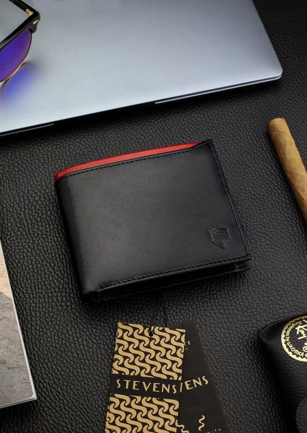 Vyriška natūralios odos piniginė Stevens Z06-8888-R, RFID apsauga