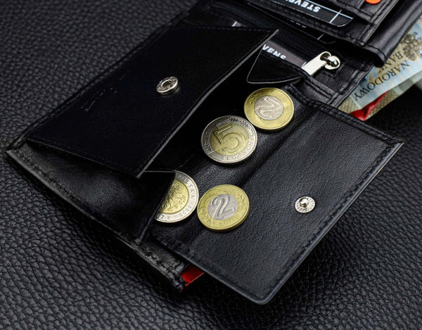 Vyriška natūralios odos piniginė Stevens Z06-8888-R, RFID apsauga