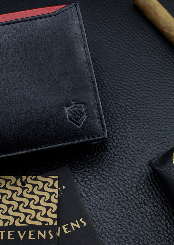 Vyriška natūralios odos piniginė Stevens Z06-8888-R, RFID apsauga