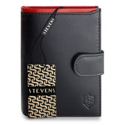 Vyriška natūralios odos piniginė Stevens Z06, juoda S512