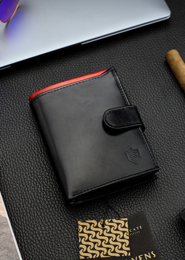 Vyriška natūralios odos piniginė Stevens Z06, juoda S512