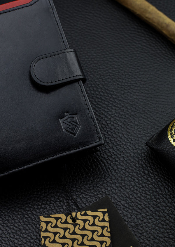 Vyriška natūralios odos piniginė Stevens Z06, juoda S512