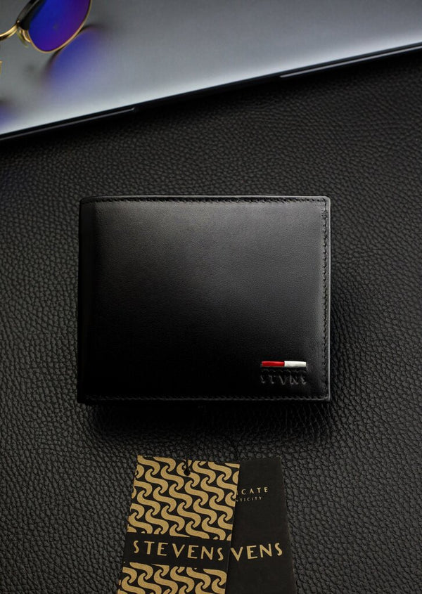 Vyriška natūralios odos piniginė Stevens Z07-325-R, RFID apsauga