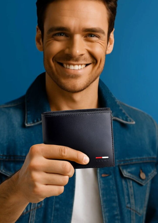 Vyriška natūralios odos piniginė Stevens Z07-325-R, RFID apsauga