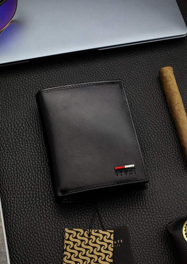 Vyriška natūralios odos piniginė Stevens Z07-326-R, RFID apsauga