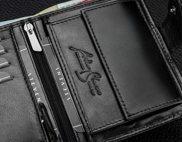 Vyriška natūralios odos piniginė Stevens Z07-326A-R, RFID apsauga
