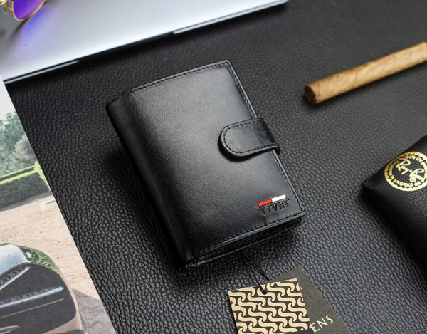 Vyriška natūralios odos piniginė Stevens Z07-326A-R, RFID apsauga