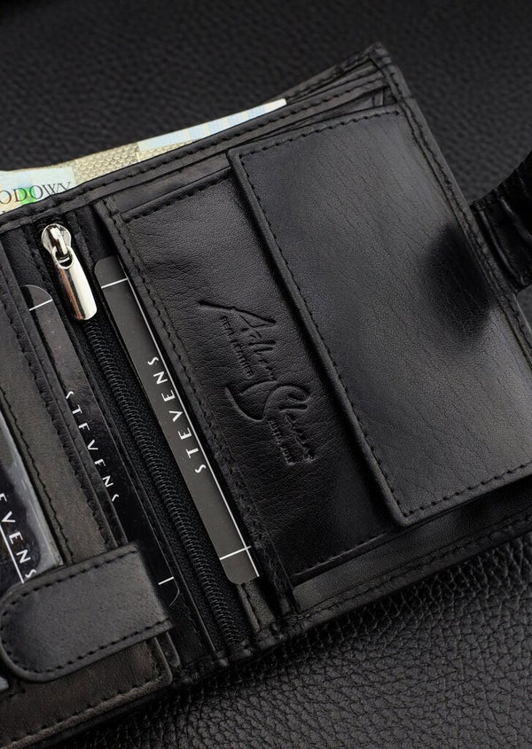 Vyriška natūralios odos piniginė Stevens Z07-326A-R, RFID apsauga