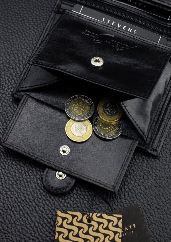 Vyriška natūralios odos piniginė Stevens Z07-326A-R, RFID apsauga