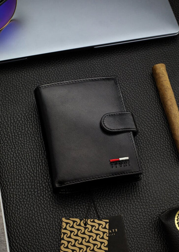Vyriška natūralios odos piniginė Stevens Z07-326A-R, RFID apsauga