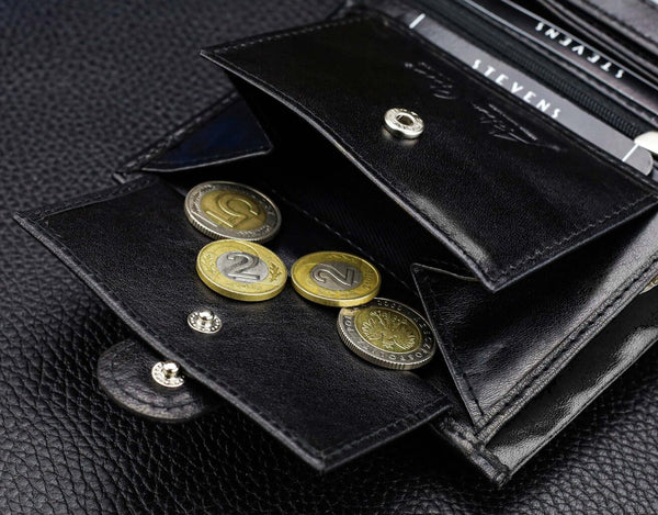 Vyriška natūralios odos piniginė Stevens Z07-326A-R, RFID apsauga