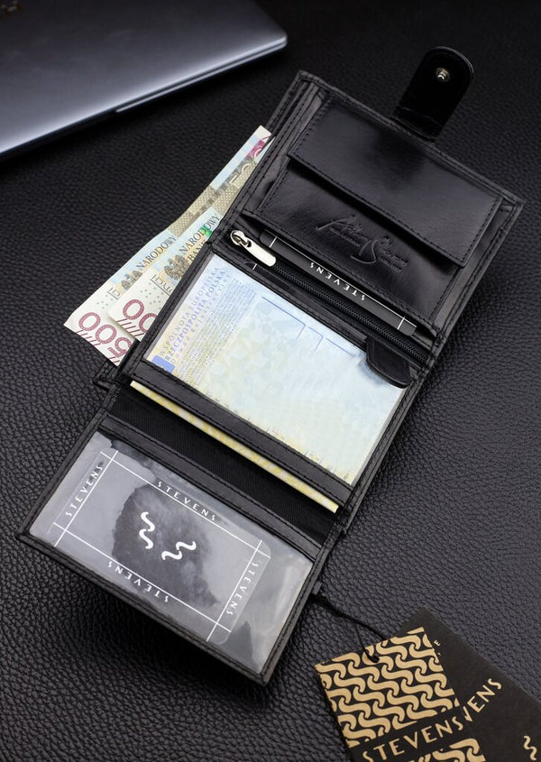 Vyriška natūralios odos piniginė Stevens Z07-326A-R, RFID apsauga