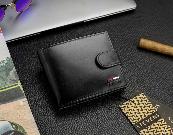 Vyriška natūralios odos piniginė Stevens Z07-8888A-R, RFID apsauga