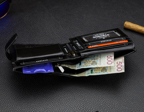 Vyriška natūralios odos piniginė Stevens Z07-8888A-R, RFID apsauga