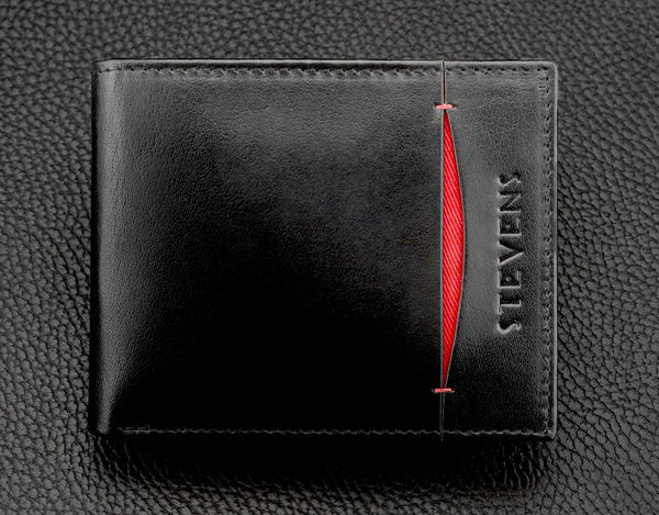 Vyriška natūralios odos piniginė Stevens Z08-325-R, RFID apsauga