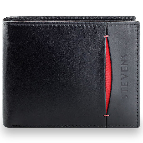 Vyriška natūralios odos piniginė Stevens Z08-325-R, RFID apsauga
