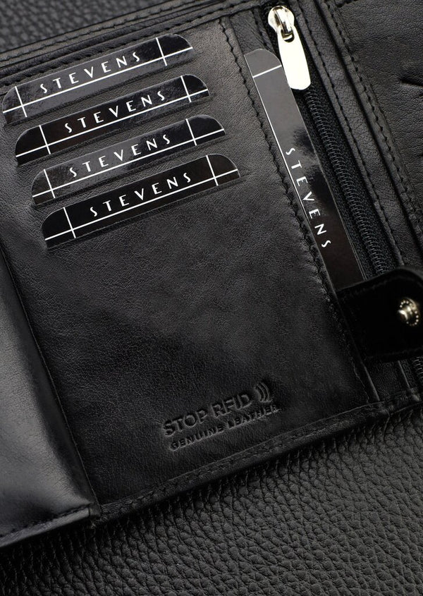 Vyriška natūralios odos piniginė Stevens Z08-326-R, RFID apsauga