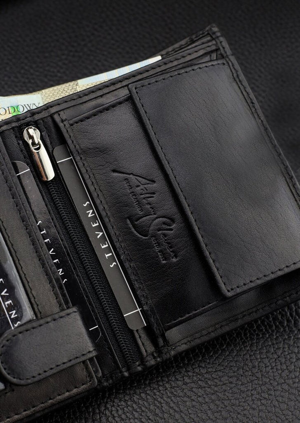 Vyriška natūralios odos piniginė Stevens Z08-326-R, RFID apsauga