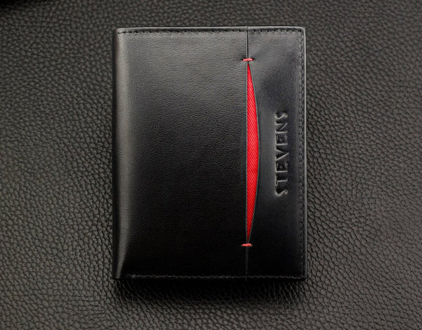 Vyriška natūralios odos piniginė Stevens Z08-326-R, RFID apsauga
