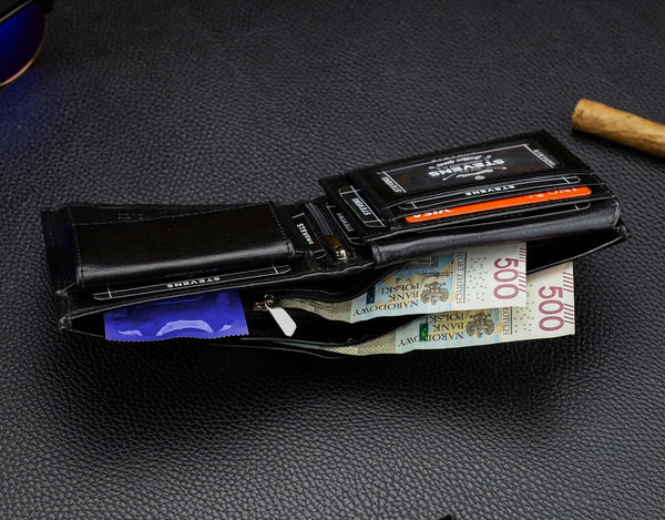 Vyriška natūralios odos piniginė Stevens Z08-8888-R, RFID apsauga