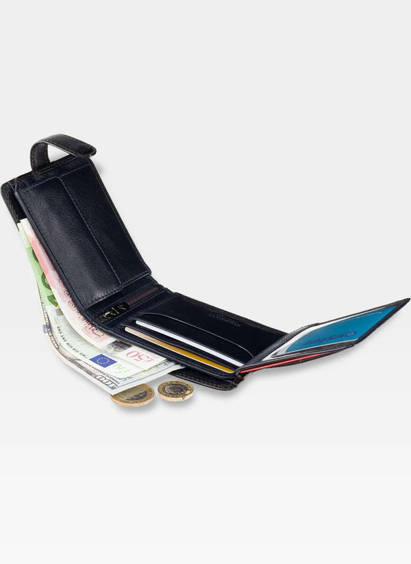 Vyriška natūralios odos piniginė Visconti AT-72, tamsiai mėlyna S509