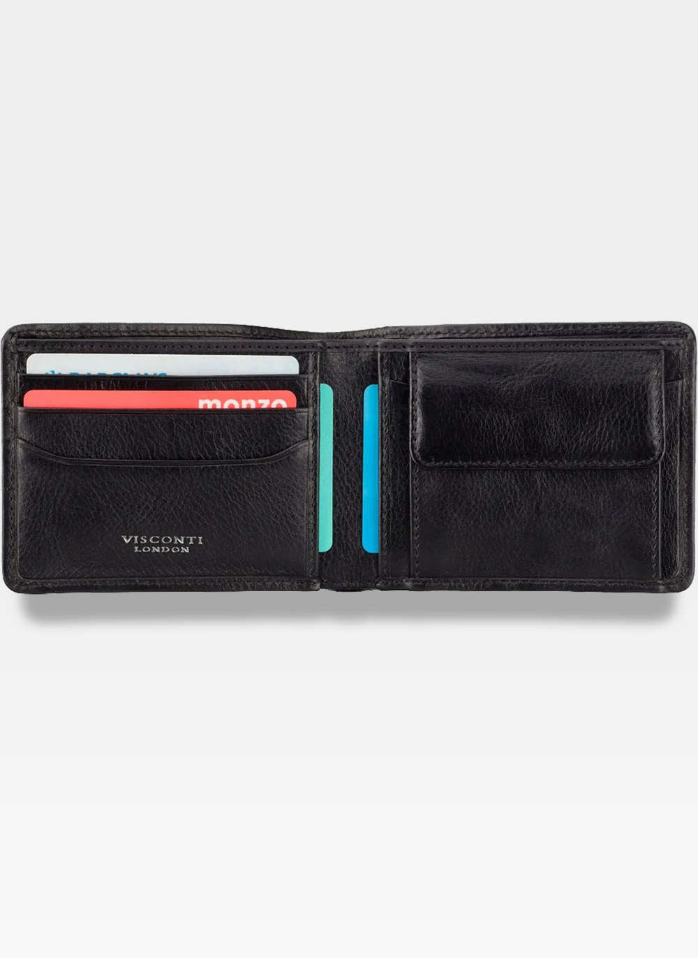 Vyriška natūralios odos piniginė Visconti PT-107, juoda S504