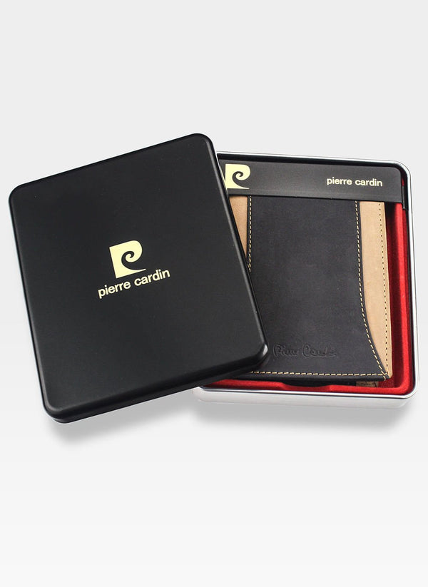 Vyriška odinė piniginė Pierre Cardin HUNTER TILAK13 8805, juodos spalvos S473