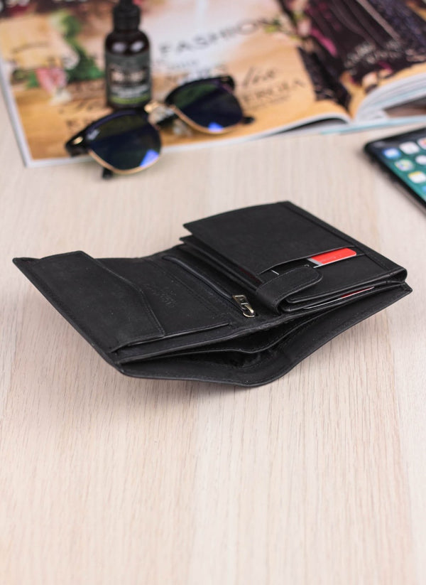 Vyriška odinė piniginė Pierre Cardin Tilak28 326 juoda su RFID apsauga S453