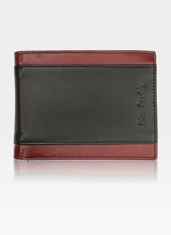 Vyriška odinė piniginė Pierre Cardin Tilak32 8825 juoda + bordo S449